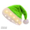 Adult All-Glow Christmas Hat with Lights - Plush Trim Holiday Party Decoration