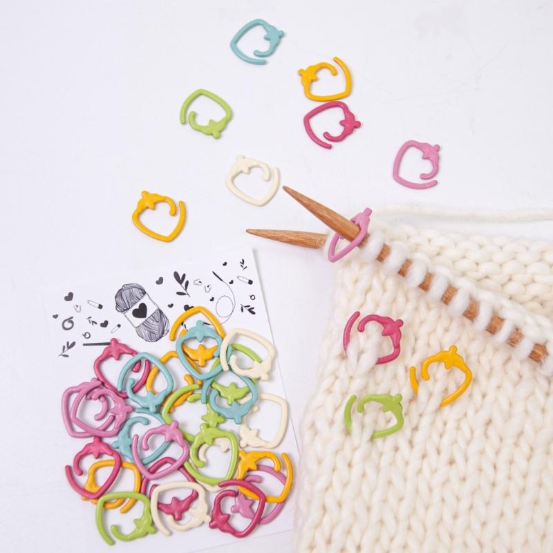 24Pcs Fruit Stitching Markers Crochet Locking Stitching Markers Rings for Knitting Crocheting Weaving Sweater Scarf Hat