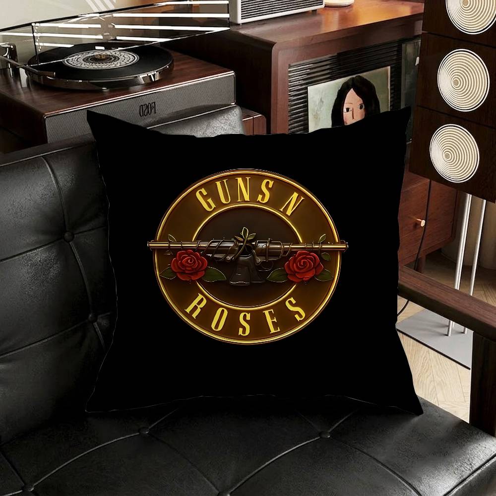 Band GGuns N Roses Pillow Case Antidustmite Pillowcase Invisible zipper silky short plush Sofa cushion cover