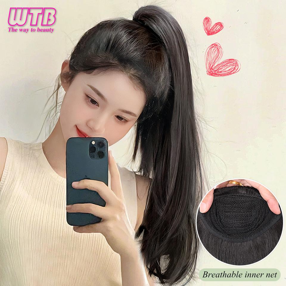 WTB Synthetic Ponytail Wig Female Micro-curly Long Hair High Ponytail Senior Natural Long Curly Hair Fake Braid