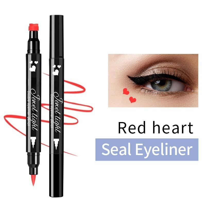 

Double-headed Eyeliner Waterproof Not Easy To Smudge Pattern Seal Eyeliner Pen Makeup