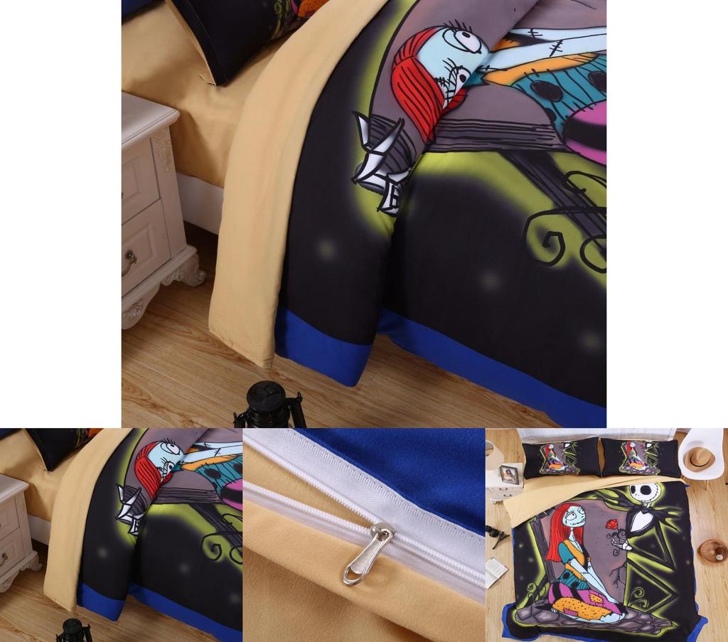 Nightmarish 3d Digital Printed Bedding Set With Character Motifs For European Home Decor