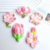 3D Chinese-Style Peach Blossom Refrigerator Magnet - Elegant Floral Decoration