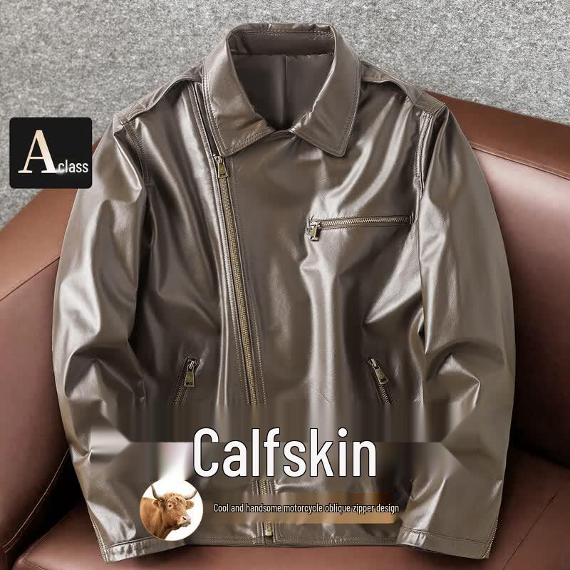 Caesar Men s Genuine Leather Motorcycle Jacket XL
