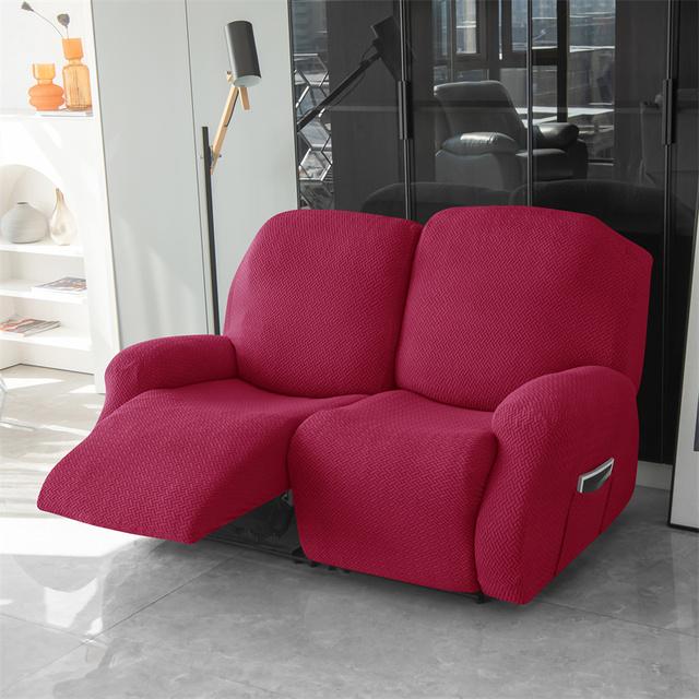 1 2 3 Seater Recliner Sofa Cover Stretch Spandex Lazy Boy Armchair Covers Jacquard Solid Color Couch Slipcovers For Living Room