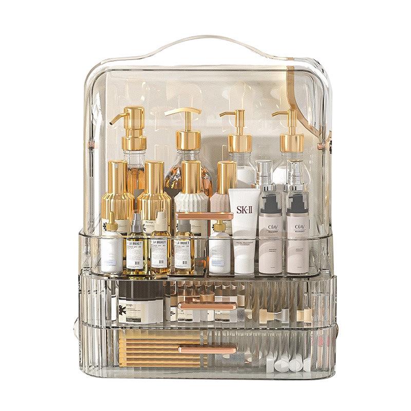 High-Capacity Transparent Cosmetic Organizer