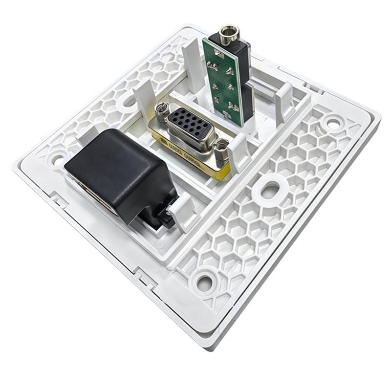 86mm Multimedia HDTV VGA 3.5mm Wall Plate Wall Outlet Video Socket for Easy Solderless Installation In Homes Theater