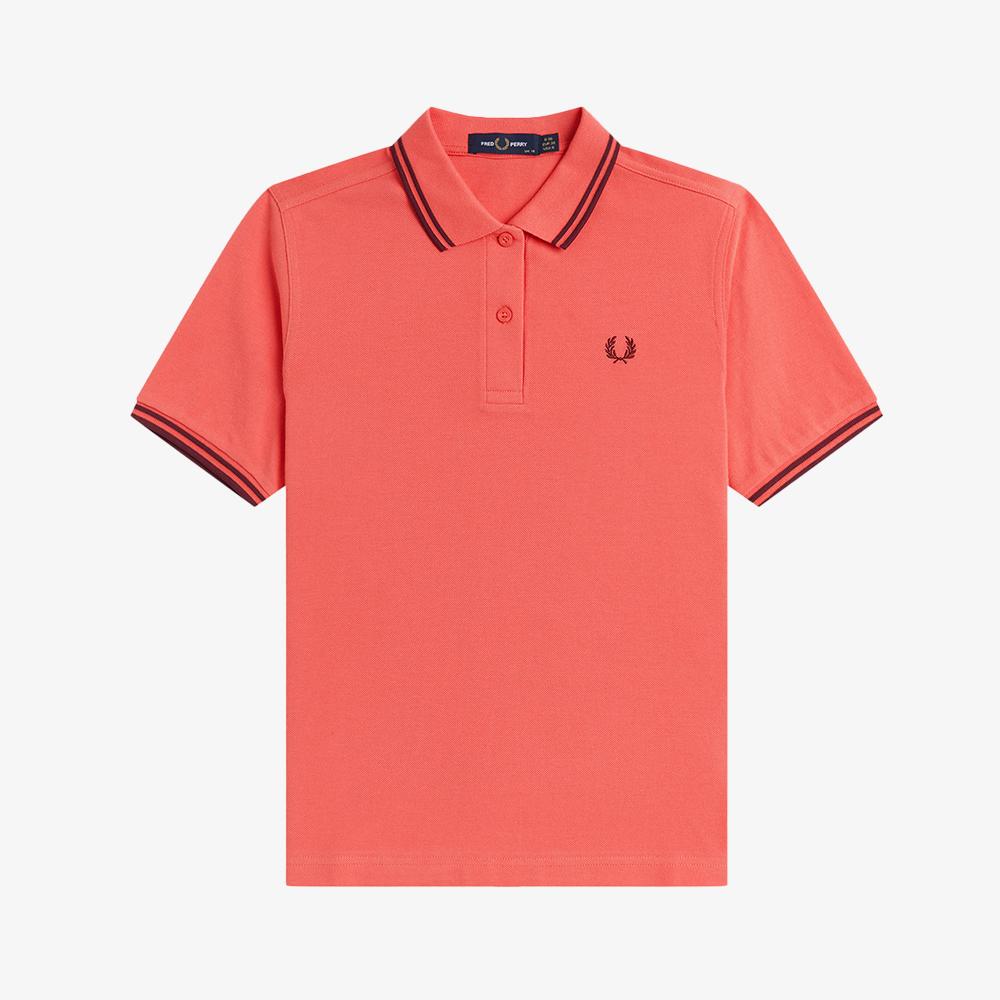 Fred Perry [G3600] Twin Tip Fred Perry Shirt - Strawberry Cream/Oxblood Afpf2613600-22C