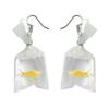Funny Goldfish Water Bag Shape Dangle Hook Earrings Charm Women Jewelry Gift