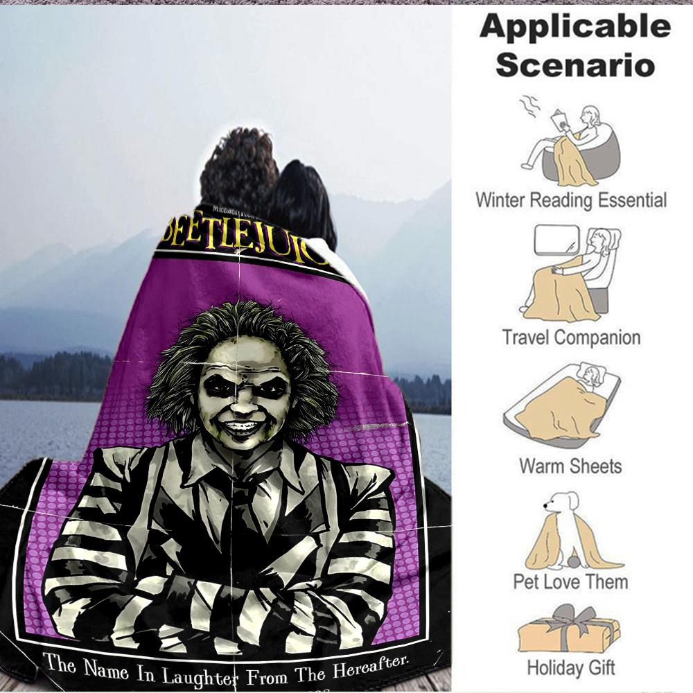 1 Stück Beetlejuice Decke Leichte Flanelldecke für Sofa, Bett, Reisen, Camping, Wohnzimmer, Büro, Couch, Stuhl und Bett