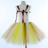 Sunflower Fairy Princess Dress Set for Kids - Fluffy Mesh Dress with Wings