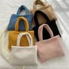 Solid Color Korean Style New Plush Handbag Casual and Simple Winter Tote Bag Fashiable Hand Bag for Women