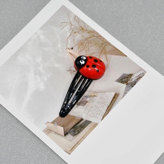 Yousheng 4Pcs Girl Hair Clips Ladybug Design Non-Slip Snap Hair Barrettes Kids Hair Pins Girls Red Hair Accessories
