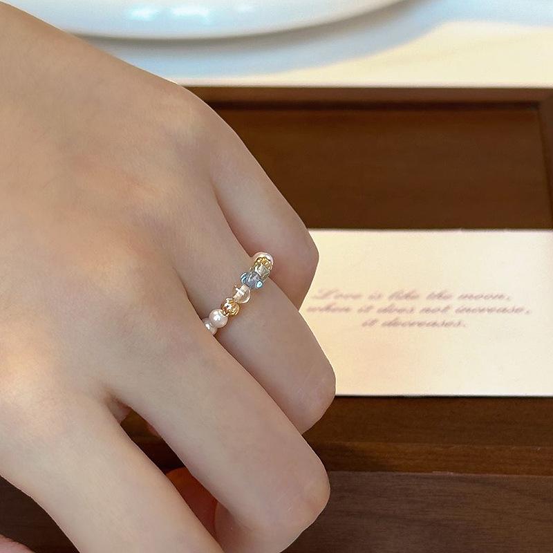 High Quality colour Pearl rings for women New in Simple Style Light Luxury Fashion Ring Party Wedding Stylish Jewelry