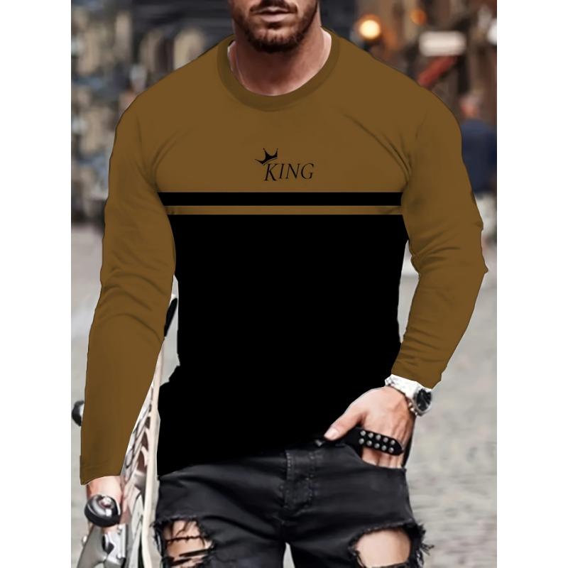 

Men s KING Letter Printed Long Sleeved Casual Shirt S