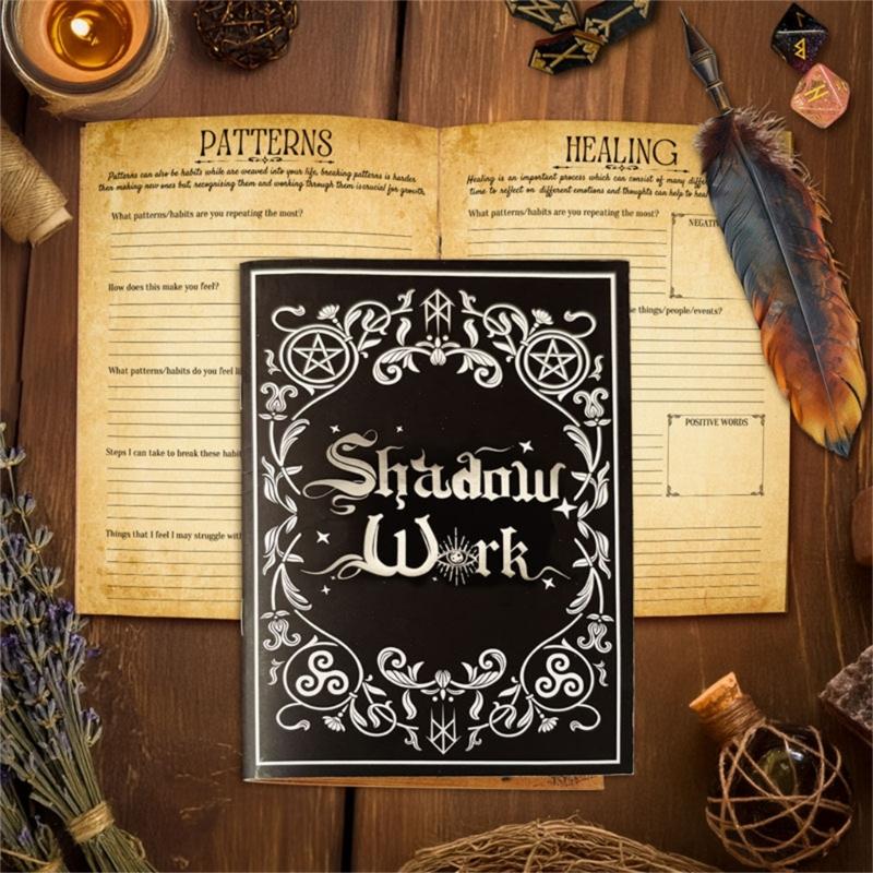 Mystisches Notizbuch im Stil der dunklen Ästhetik mit 42 Blättern für tägliches Journaling und spirituelle Reflexion