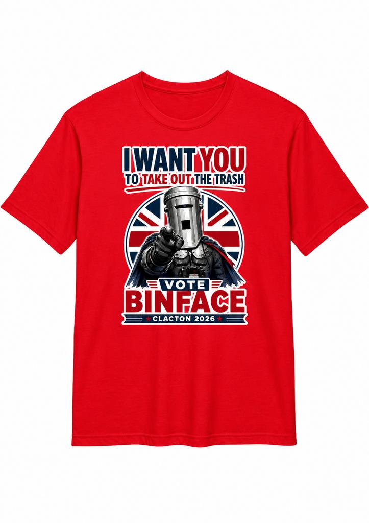 Vote Binface Clacton ByElection Tee Anti Farage Funny Binface Unisexs T Shirt Vote Binface Political Satire British Humour Gift
