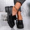 Autumn New Thick Heel Single Shoes Women's Round Head Deep Mouth Butterfly Knot Thick Sole Non-slip Loafers