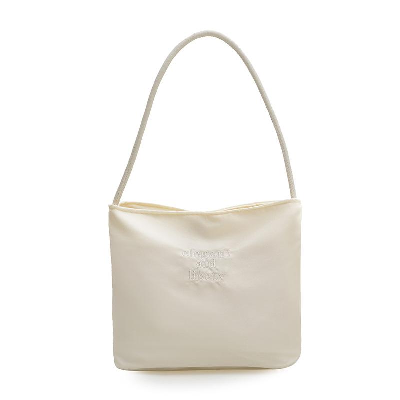 Summer New Simple Nylon Underarm Bag Design with Embroidered Alphabet Handheld Commuter Bucket Bag