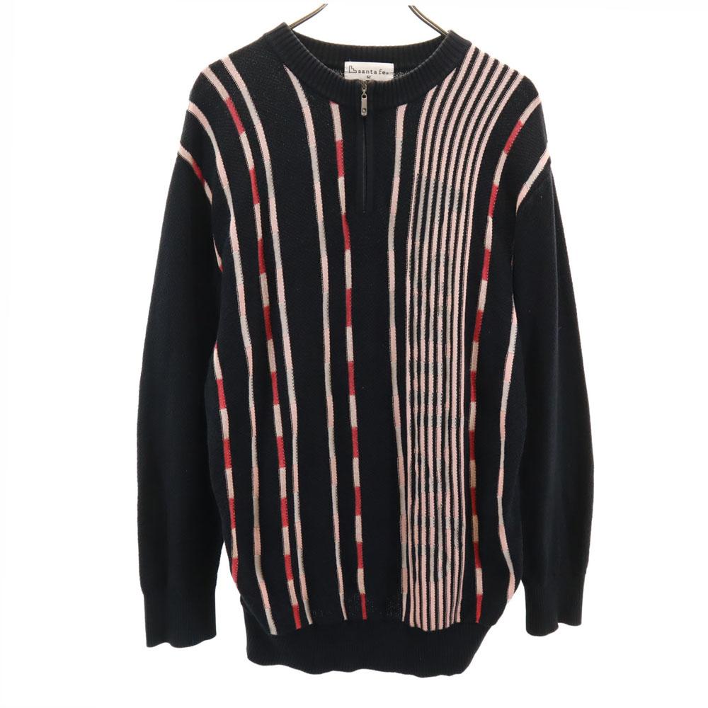 

santa fe made in Japan Long sleeve Half zip knit 52 black sweater Men s Used