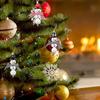 80Pcs Christmas Snowman Wooden Bead with Twine Scarf Christmas Theme DIY Beaded Set for Christmas Atmosphere Gift Making