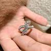 Diamond-Set Fine Glitter Galaxy Dot Diamond Ring Italian Heavy Industry Brushed Irregular Cross Ring Female