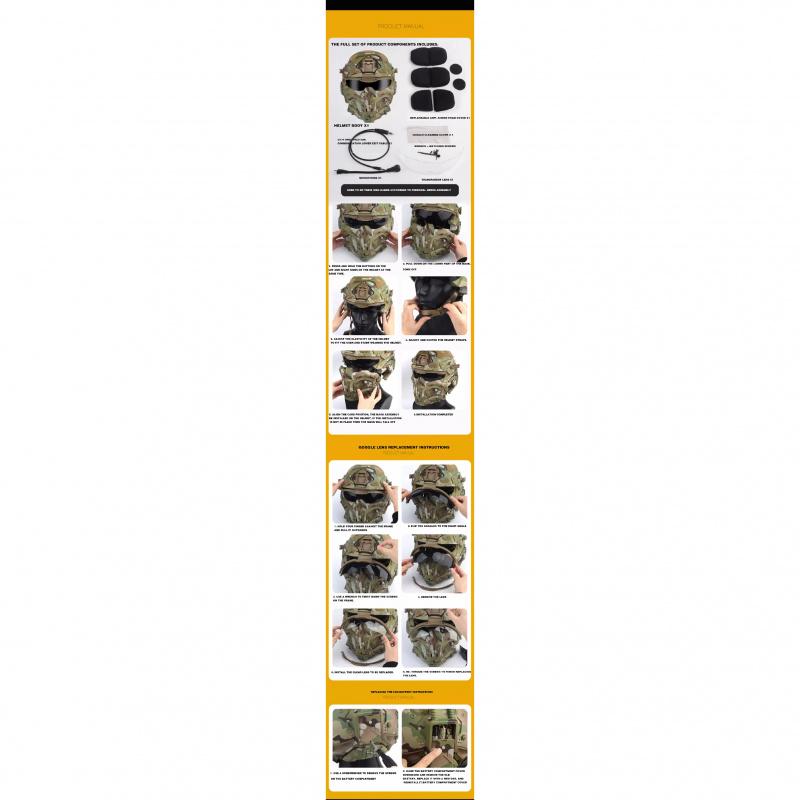 ABS Outdoor Casco Protector Built-in Headset Lens Multiple Color Safety CS Game Full Face Field Cover Tactical Mask Helmet