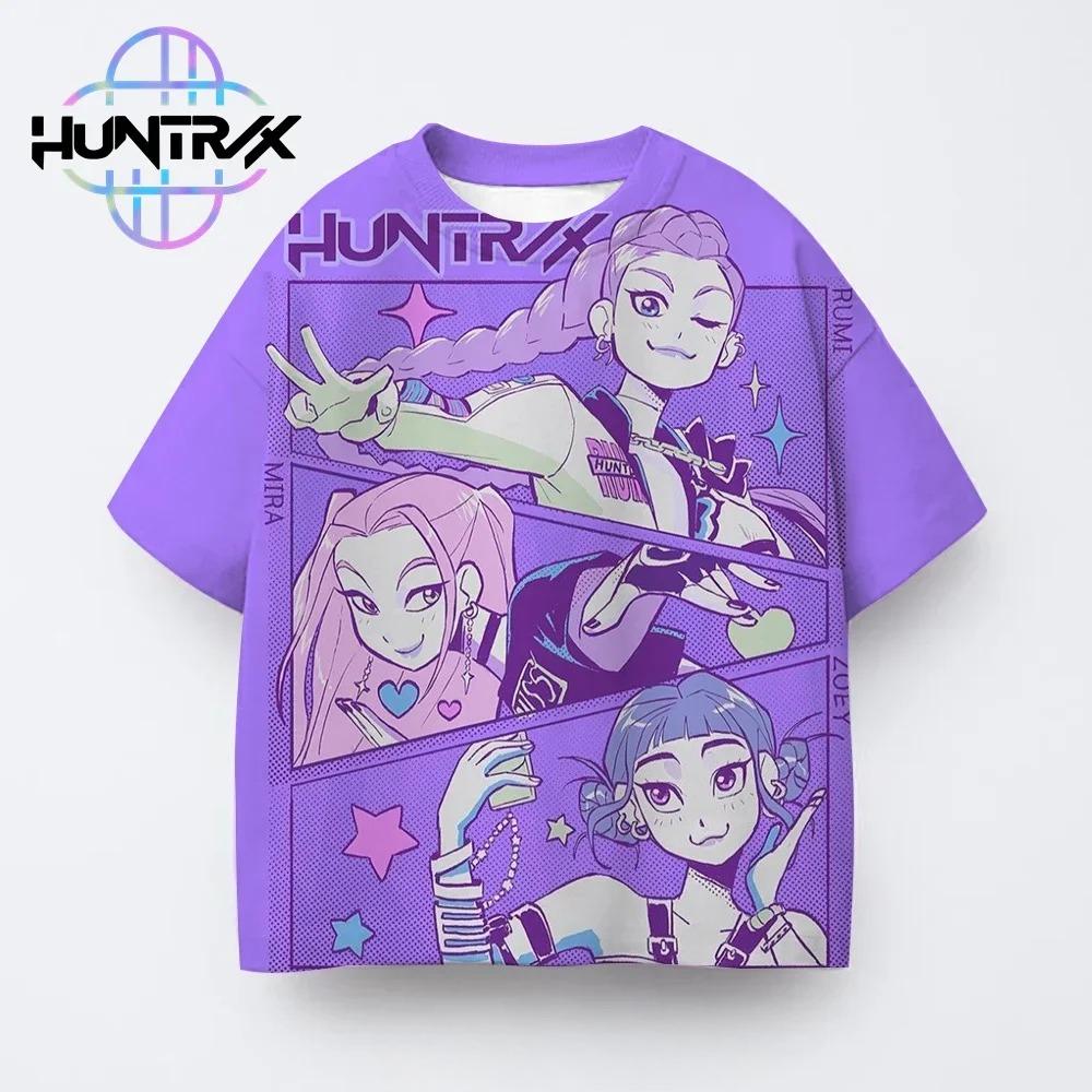 Kpop Demon Hunters 3D Print Sports Boy T-shirt Street Fashion Girl Group Harajuku Y2K Children Short-sleeve Clothing Summer Top