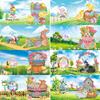 8pcs DIY Diamond Drawing Greeting Cards Partial Special-shaped Drill Postcards Christmas Holiday Gift Party Supplies