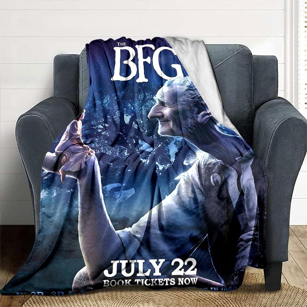 Big Friendly Giant Flannel Blanket Super Soft Warm Cozy Blanket for Sofa Bed Office Travel All‑Season Home Decor Gift
