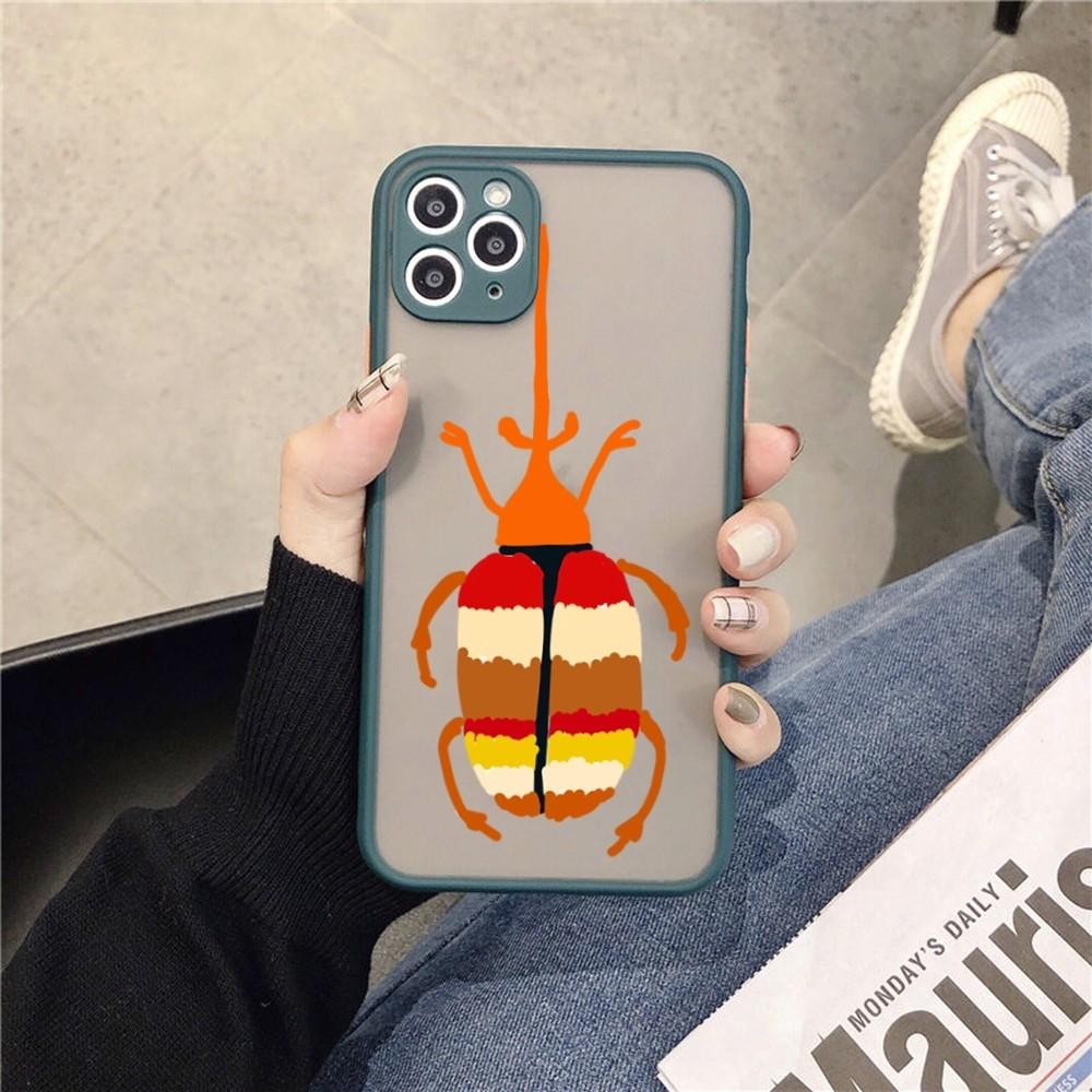 Bug Beetles Insects Phone Case for iPhone 14 11 12 13 Mini Pro Max 8 7 Plus X XR XS MAX Translucent Matte Cover
