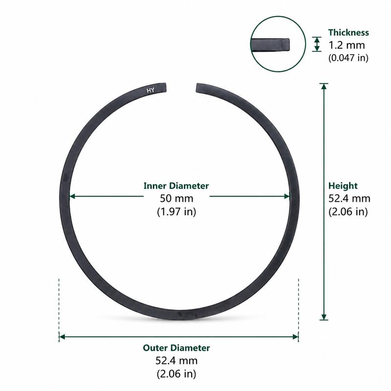 6Pcs 50x1.2mm Piston Rings For Stihl BR500 BR550 BR600 BR700 Backpack Leaf Blower Parts, Replaces 4282-034-3000 4283-034-3006