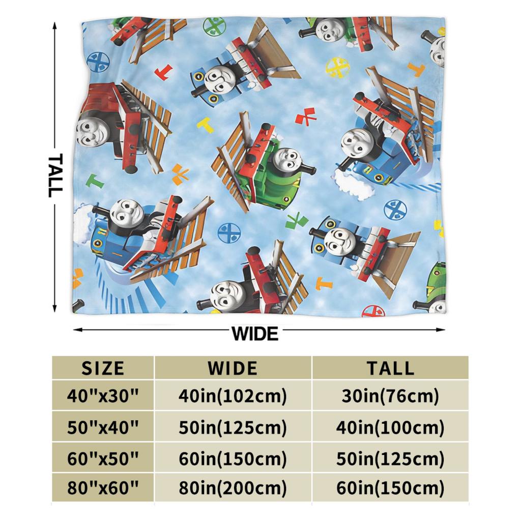 Super Soft T-thomas and Friends Throw Blanket Premium Fleece Flannel Lightweight Bed Blanket Super Cozy Blankets All Season Use