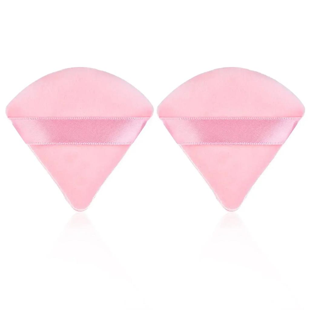 2/6Pcs Triangle Velvet Powder Puff Pizza Flours Mini Face Makeup sponge Cosmetics Washable Lightweight Makeup Tool