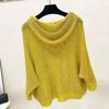 Pull à manches creuses en tricot fin et ample pour femme