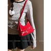 Niche Texture Women's Small Bag 2025 New Simple Red Underarm Bag Versatile Shoulder Crossbody Bag