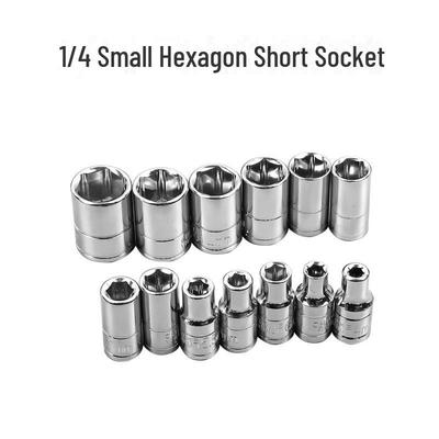 1/4" Kurzer Steckschlüssel 4-14mm Sechskant Ratsche für Autoreparatur