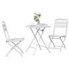 Ensemble de Bistro Pliable 3 Pièces vidaXL Blanc Acier 42002950