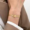 Stainless Steel Frosted Butterfly Pendant Necklace Bracelet Fashionable Niche Titanium Steel Tassel Necklace Women Jewelry