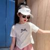 Girls Summer Cotton Slim Fit Crop Top Sweet Short Sleeve T Shirt
