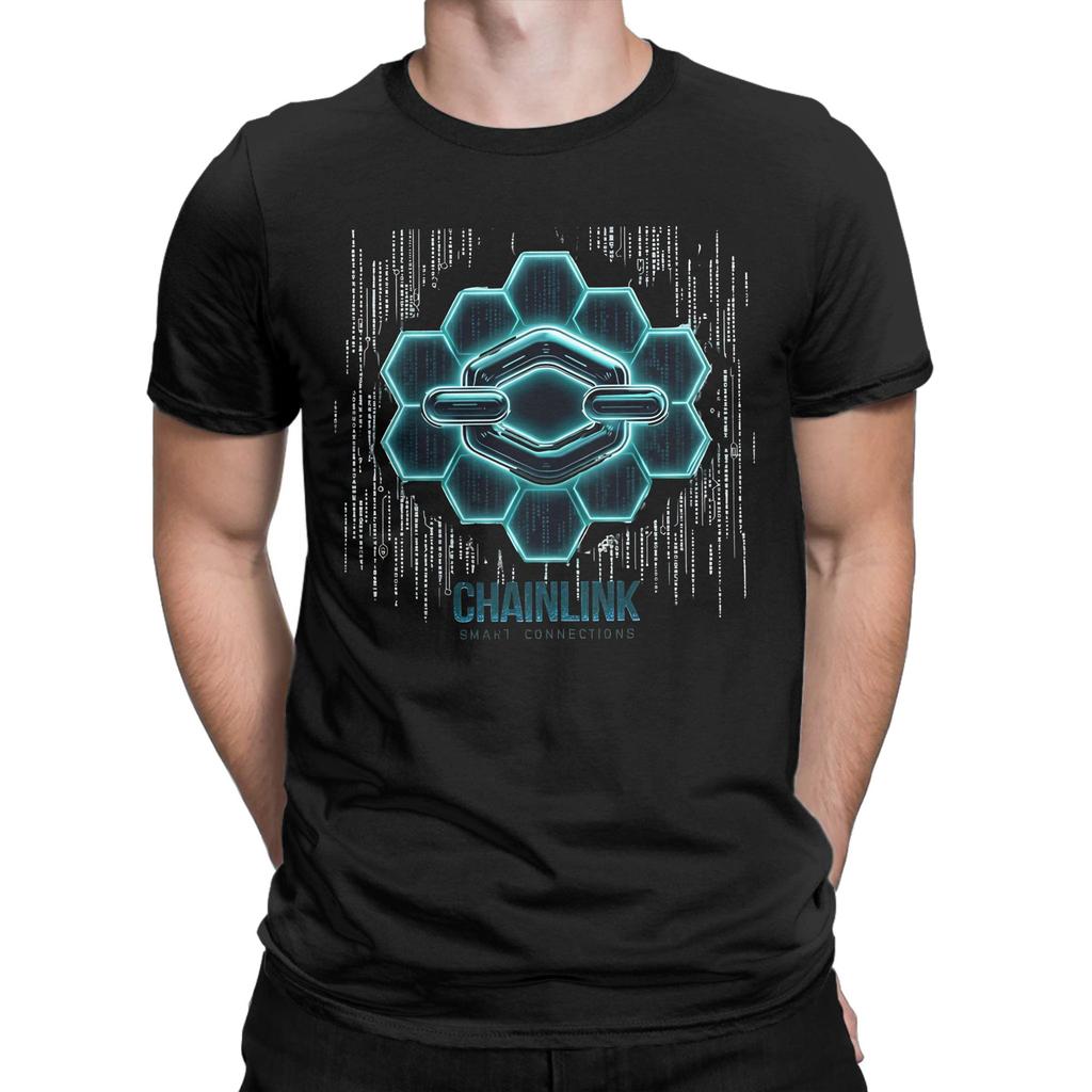 Logo with Matrix Smart Connections Novelty 100% Cotton T-Shirt Chainlink Network Tops Tees For