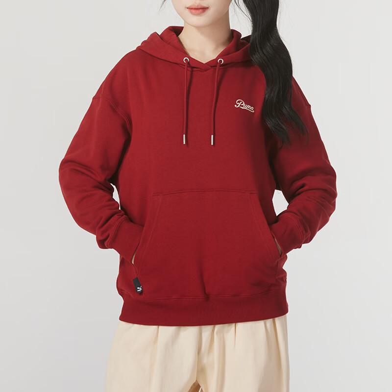 Puma Letter Embroidery Comfortable Casual Fashion Hoodie Women hoodies Red 630951-13