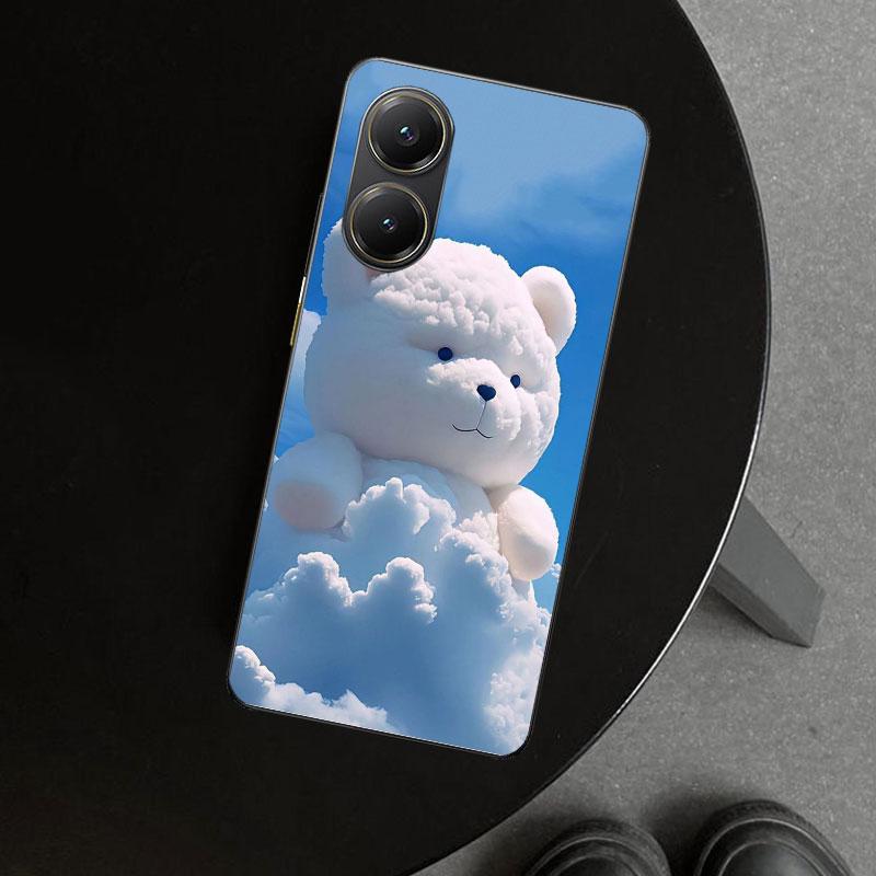 Sunny Clouds Teddy Bear Phone Case Cover for Xiaomi Poco X6 X5 X7 Pro F7 Ultra Redmi 15C 15 13C 13 12C 12 10C 10 10A 9C 9A 9T 9