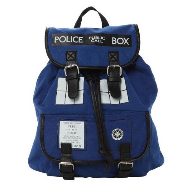 Tardis Who Doctor Dr Who Backpack Canvas Shoulder Bag Slouch Bag Purse Gift Xmas colour