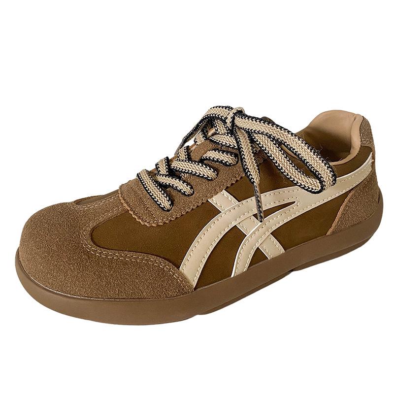 

A9853 latex insole/big head mango head German training shoes women s shoes ugly cute board shoes 2024 autumn new casual shoes 40 коричневий