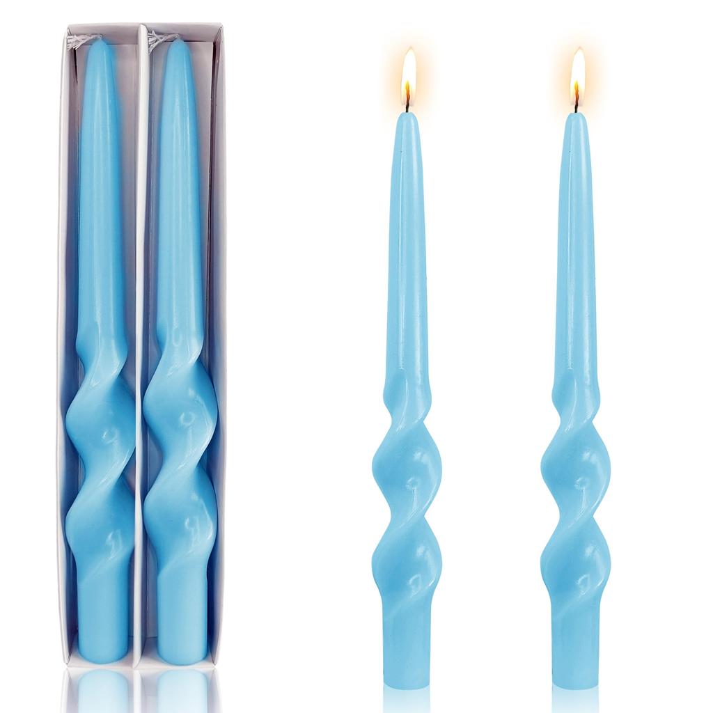 Spiral Taper Candles - 10 Inch Long Unscented Candle Sticks Twisted Candles for Dinner Decor Housewarming Gift Idea 2pcs