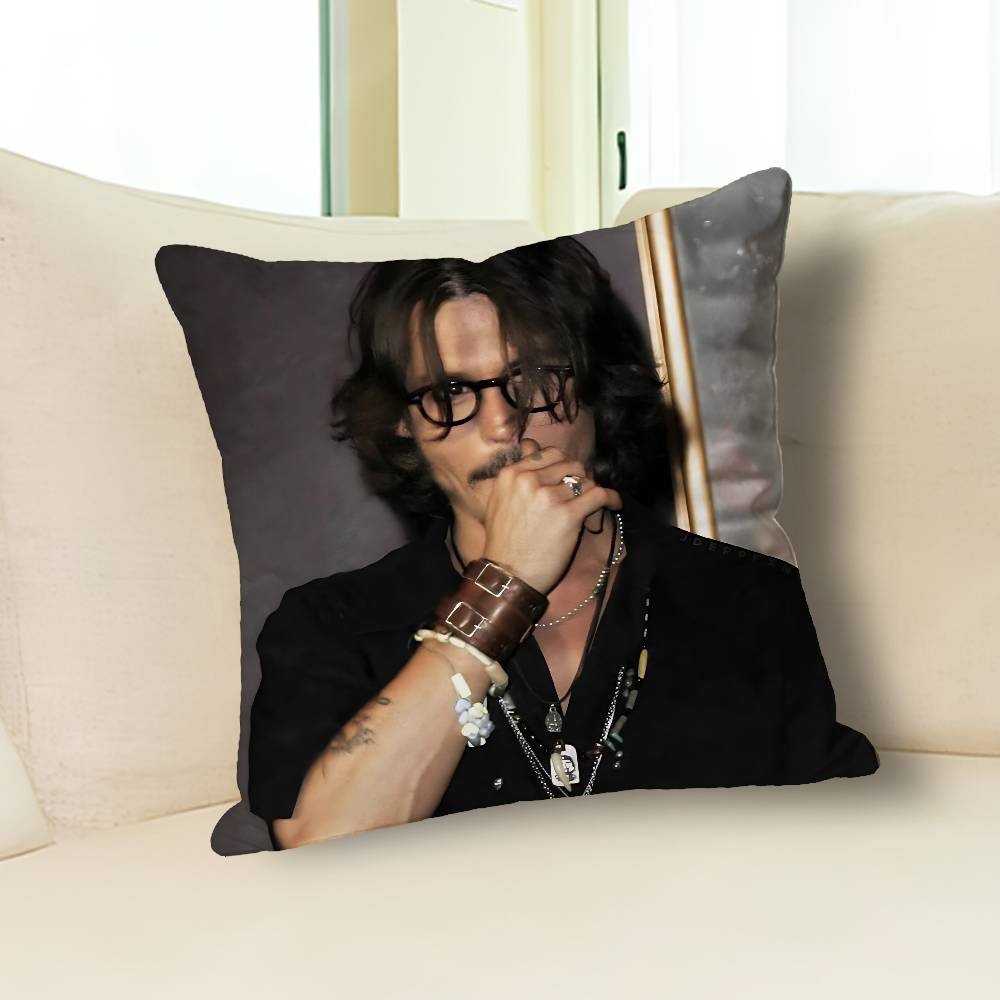 Actor J-Johnny D-Depp Pillow Cases for Bedroom Living Room Sofa Home Decor Polyester Cushion Cover with Zipper