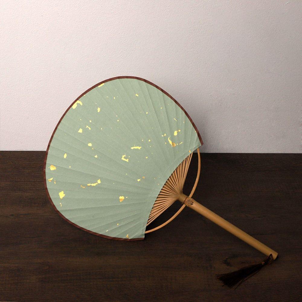 Ventaglio Portatile Vintage Dipinto a Mano con Nappe Carta Bianca Manico in Bambù Stile Cinese Ventaglio Fai da Te Calligrafia