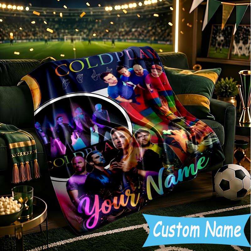 Custom Personalized Blanket Cold-play Music Soft Throw Blanket, Suitable for Family and Friends, Sofa Blanket,Home Decor Christmas gift