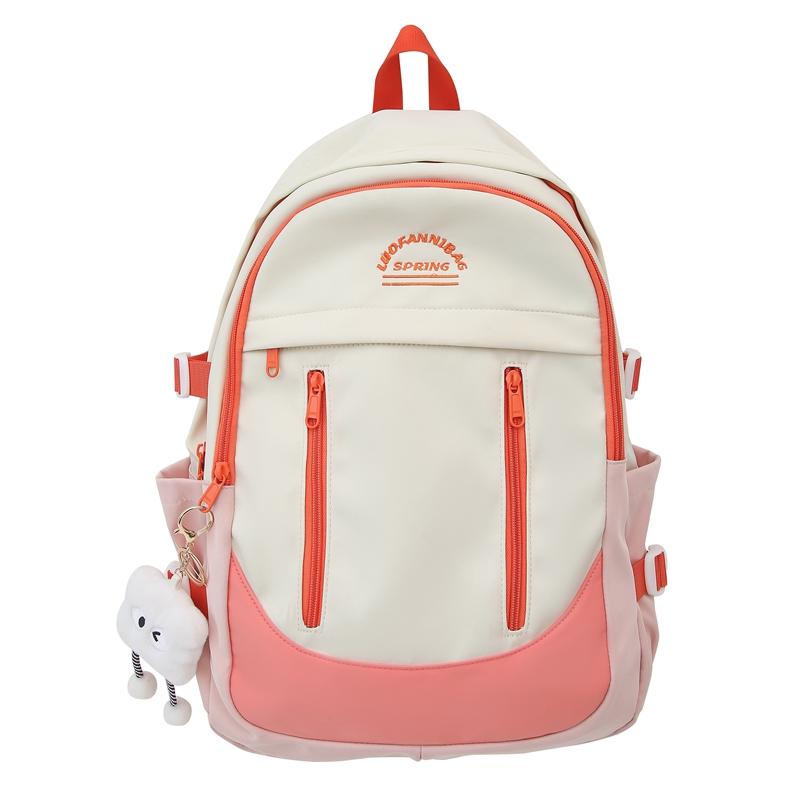 

Рюкзак большой емкости, студенческий школьный рюкзак, контрастный цветной рюкзак, дорожная сумка розовый/оранжевый